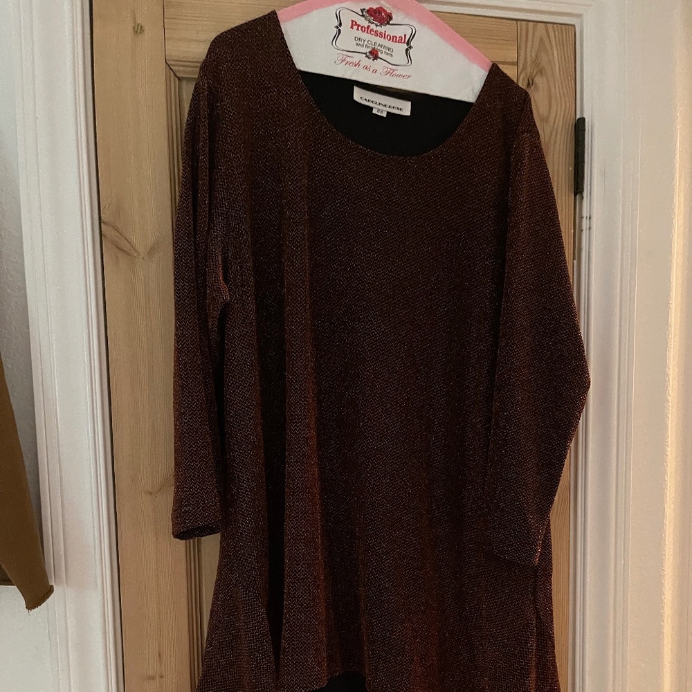 Caroline Rose plus-size tunic with fall-edge hemline